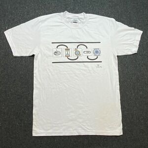 Shaka Wear Graphic Men L White Fate of Humanity Heavyweight Shirt Time Evolution